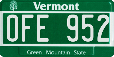 VT license plate OFE952