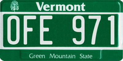 VT license plate OFE971