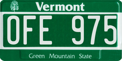 VT license plate OFE975