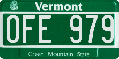 VT license plate OFE979