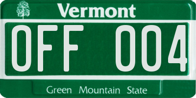 VT license plate OFF004