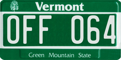 VT license plate OFF064