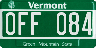 VT license plate OFF084