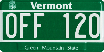 VT license plate OFF120