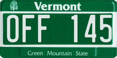 VT license plate OFF145