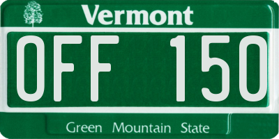 VT license plate OFF150