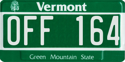 VT license plate OFF164