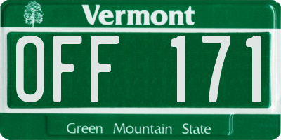 VT license plate OFF171