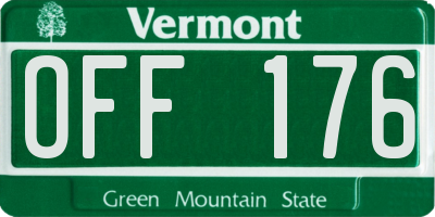VT license plate OFF176