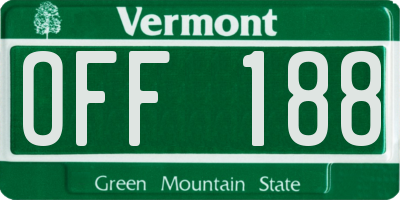 VT license plate OFF188