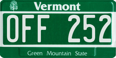 VT license plate OFF252