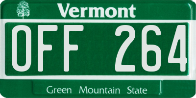 VT license plate OFF264