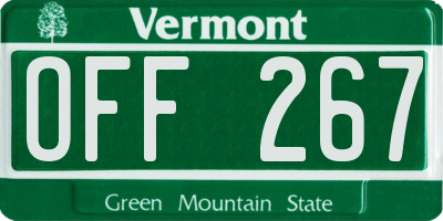 VT license plate OFF267