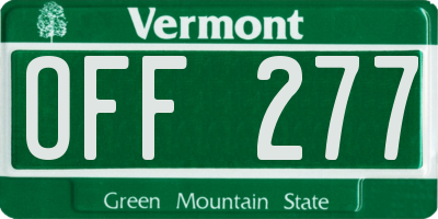 VT license plate OFF277