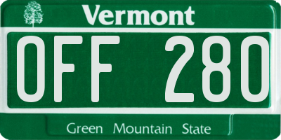 VT license plate OFF280