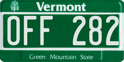 VT license plate OFF282