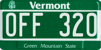 VT license plate OFF320