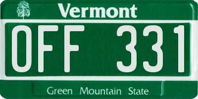 VT license plate OFF331