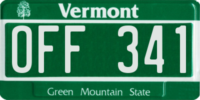 VT license plate OFF341
