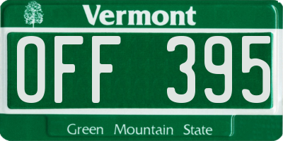 VT license plate OFF395