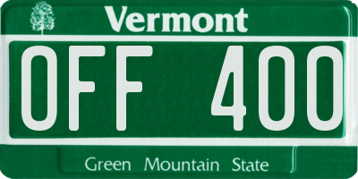 VT license plate OFF400