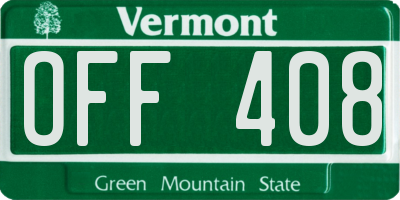 VT license plate OFF408