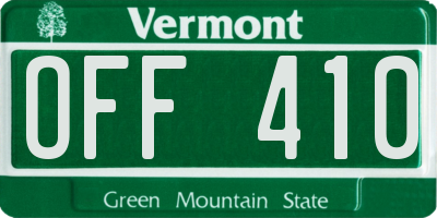 VT license plate OFF410
