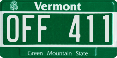 VT license plate OFF411