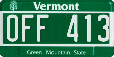 VT license plate OFF413