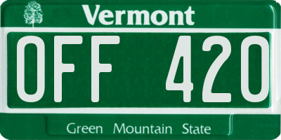 VT license plate OFF420