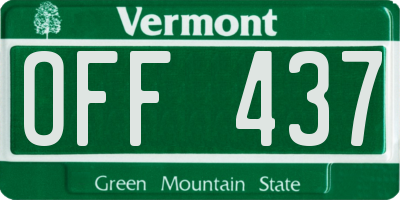 VT license plate OFF437