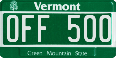 VT license plate OFF500