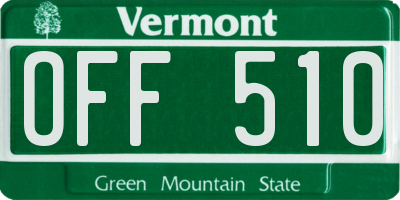 VT license plate OFF510