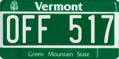 VT license plate OFF517