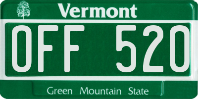 VT license plate OFF520