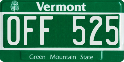 VT license plate OFF525