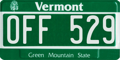 VT license plate OFF529