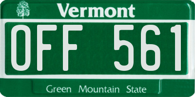 VT license plate OFF561