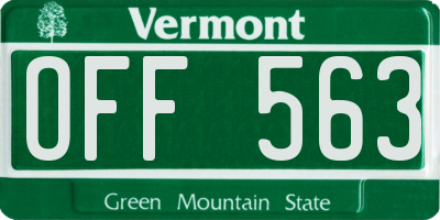 VT license plate OFF563