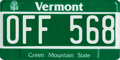 VT license plate OFF568