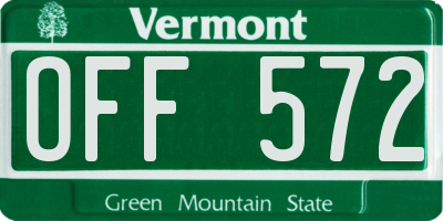 VT license plate OFF572