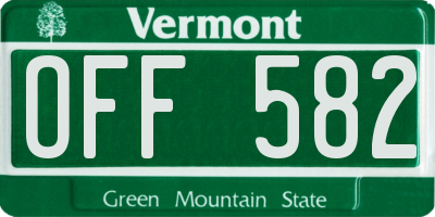 VT license plate OFF582