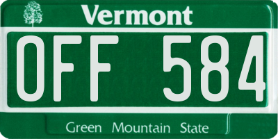 VT license plate OFF584