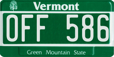 VT license plate OFF586