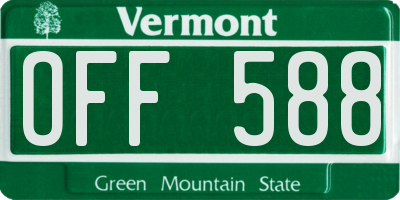 VT license plate OFF588