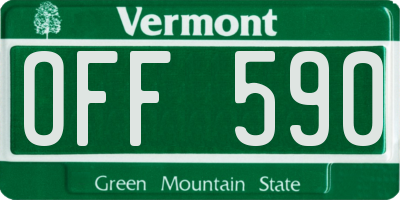 VT license plate OFF590