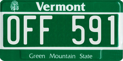 VT license plate OFF591