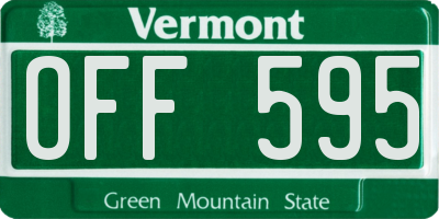 VT license plate OFF595