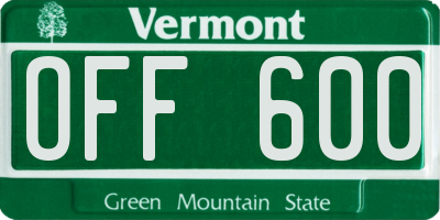 VT license plate OFF600