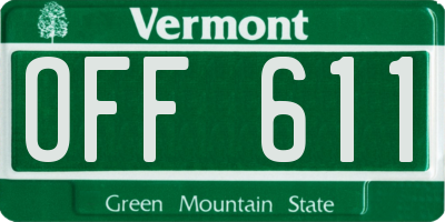 VT license plate OFF611